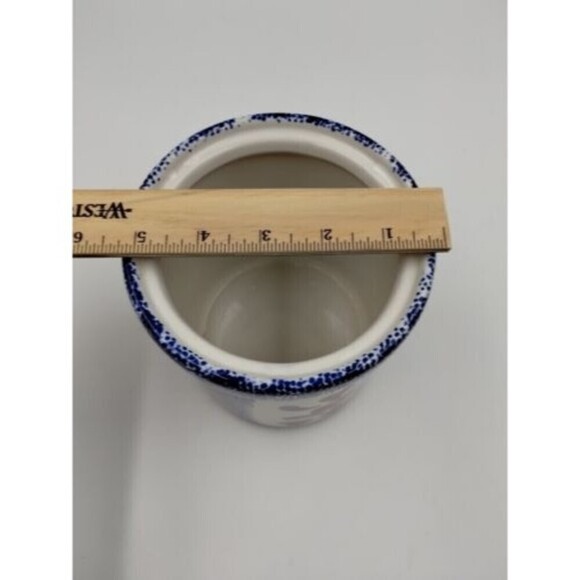 Corelle Coordinates Jay Imports Blue Hearts Stoneware Jar Utensil Holder 80s - Picture 8 of 8